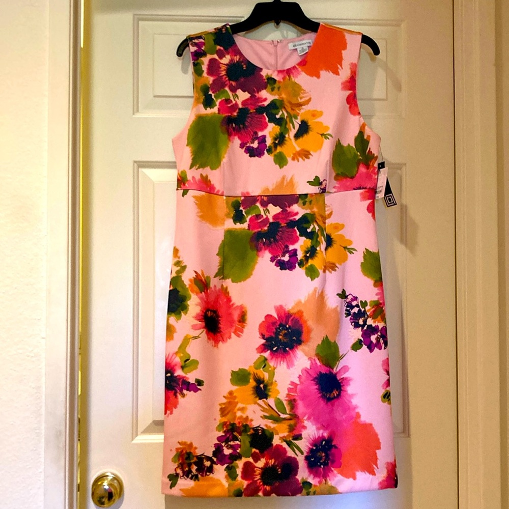 New- price reduction,Liz Claiborne flowered poly dress with zipper in the back